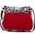 Vivinkaa Black Leaf Red Canvas Sling Bag for Women 