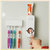 Automatic Toothpaste Dispenser with 5 Toothbrush Holder Set Wall Mount Stand
