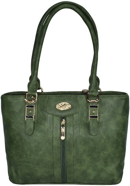 Buy HiLEDER Green Solid Medium Handbag Online At Best Price @ Tata CLiQ