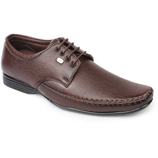 Action Dotcom MenS Brown Formal Lace Up Shoes