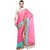 Triveni Pink Georgette Lace Saree With Blouse