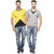 Demokrazy Men's Multicolor Round Neck T-Shirt (Pack of 2)