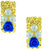 The Jewelbox Daily Wear Gold Plated Dark Blue Flower Pearl Stud Earring for Women