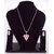 Velamart Fashion Silver Plated Necklace Jewellery Set with Eartops  Earrings - Pink