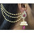 Dark Pink Drop Jhumka With Pearl Ear Chain Earring
