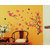 Pvc Grape Vine And Red Flowers Wall Sticker