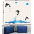 Pvc Giraffe Height Chart And Jumping Dolphins Wall Sticker (59X37 Inch)