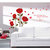 Pvc Romantic Roses And Black Musical Butterfly Wall Sticker (20X24 Inch)