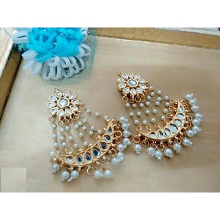 Buy Kundan Chandbali Earrings Online 1150 From Shopclues The diamond chand bali designs in our collection are handcrafted for modern indian divas who wouldn't mind some additional sparkle on these traditional favourites.