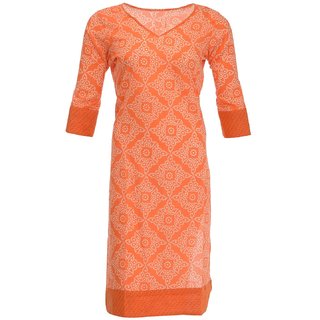 orange colour kurtis