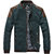 Modo Vivendi Mens Jacket Leather Patchwork on Shoulder Casual Jacket