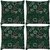 Snoogg Abstract Hearts Green Pattern Pack Of 4 Digitally Printed Cushion Cover Pillows 18 X 18 Inch
