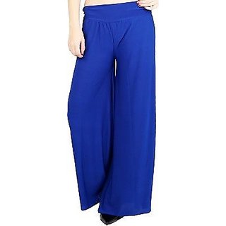 @rk New Fashion Casual Summer Royal Blue color Palazzo Pants ,Plazzo   Trousers with Nicker for ladies,Girls
