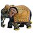 Wooden Golden Painted Elephant Statue