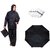 Combo of Black Rain Coat with 2-Fold Black Umbrella And 3 Handkerchiefs