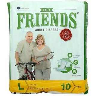 Buy FRIENDS EASY ADULT DIAPER SIZE LARGE (10 Diapers) Online @ ₹419 ...