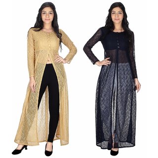 Buy Blue Cotton Print Kurti Sharara and Blue Net Dupatta for Girls Online