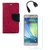 YGS Diary Wallet Case Cover  For Samsung Galaxy J7 (2016 Edition)-Pink With Tempered Glass With Micro OTG Cable