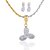 Amtiquejewels Gold Plated Cubic Zircon Earring and Necklace,Jewellery Set