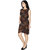 Klick2Style Brown Graphic Print A Line Dress For Women