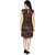 Klick2Style Brown Graphic Print A Line Dress For Women