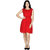 Klick2Style Red Plain A Line Dress For Women