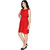 Klick2Style Red Plain A Line Dress For Women