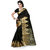 Meia Black Cotton Silk Self Design Saree With Blouse
