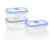 RK Super Lock  Seal Polypropylene Rectangular Containers, 140ml, Set of 3, Transparent
