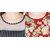 Klick2Style Combo of 2 Net Yoke Lace Stripe-Floral Print Crop Top Blu-Red