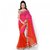 florence clothing company Orange Georgette Embroidered Saree With Blouse