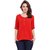 Red color front zipper top