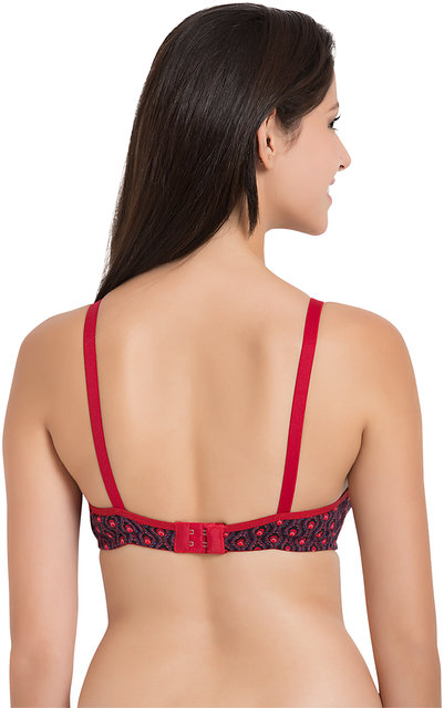 Buy Souminie Red Printed Non-Padded Cotton Bra Online @ ₹250 from ShopClues