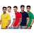Enquotism Men's Multicolor Round Neck T-Shirt (Pack of 5)