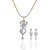 Antiquejewels Brass Gold Plated Women Cubic Zircon Jewellery Set,Earring and Necklace