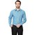 Mens Checkered Formal Blue Shirt