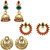 Om Jewells Traditional Ethnic Combo of Gleaming Three Earrings with Crystals stones for Women CO1000009