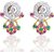 Antiquejewels Brass Gold Plated Women Cubic Zircon and Multi Color Jewellery Set,Earring and Necklace