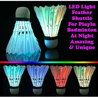 Gadget Hero's Amazing Colorful LED Lights Feather Shuttle Cock For ...