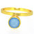 Casa De Plata Blue Chalcedony Gold Plated Ring