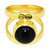 Casa De Plata Black Onyx  Gold Plated Ring