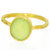Casa De Plata Green Prehnite  Gold Plated Ring