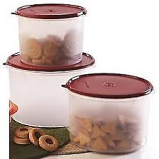 Tupperware Super Storer Set Of 3 Canisters (Large+Medium+Small)