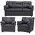 Elzada 5 Seater Sofa Set (3+2+1) In Black By Fabhomedecor(FHD199)