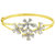 The Jewelbox Openable Flower Marquise American Diamond CZ Gold Plated Bangle Bracelet Kada for Women