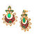 The Jewelbox Chaand Bali Kundan Pearl Green Red Meenakari Gold Plated Earring for Women