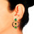The Jewelbox Flower Kundan Pearl Green Purple Meenakari Gold Plated Earring for Women