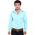 Deeksha Mens Solid Casual Blue Shirt