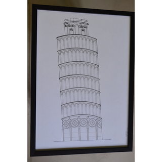 Leaning tower of pisa architectural sketch, italian landmark, png | PNGWing