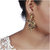 14Fashions Gold Traditional/Ethnic Alloy Wedding Oxidised Crystal Dangle Earrings